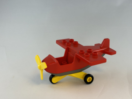 Vliegtuig rood, grijs en geel Duplo