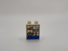 2 nops blok hoog wit hamster in kooi  Duplo