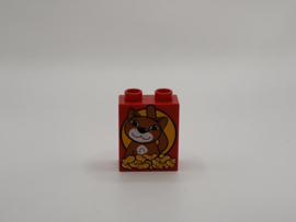 2 nops blok hoog rood kattenvoer Duplo