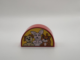 Halfrond blok dierenwinkel rood Duplo