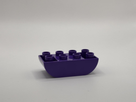 Blok 2x4 met gebogen onderkant donkerpaars Duplo