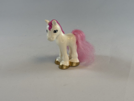 Paard / pony wit met roze haar Duplo