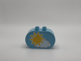 Ovaal blok regen en bewolkt medium azuurblauw Duplo