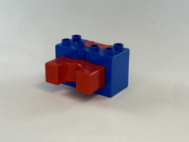 Wegschietblok blauw met rood Duplo