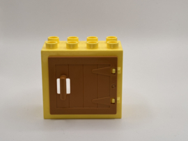 Kozijn geel met staldeur lichtbruin 2x4 Duplo
