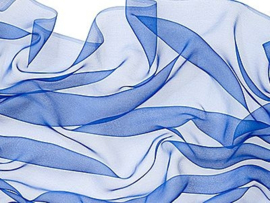 Chiffonzijde sjaal 180 x 55 cm blauw 71