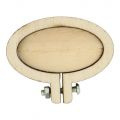 Houten borduurring ovaal 4,5 cm