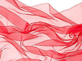 Chiffonzijde sjaal 180 x 55 cm rood 33
