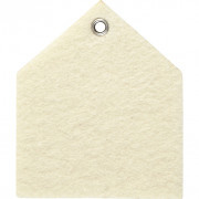 Hanger / label  6.5 * 7.5  cm 3 mm dik - viltlook off-white huis