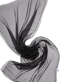 Chiffonzijde sjaal 180 x 55 cm zwart 80
