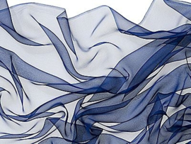 Chiffonzijde sjaal 180 x 55 cm donkerblauw 72