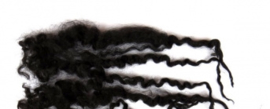 Wensleydale krullen 5 - 12 cm zwart per 10 gram
