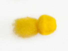 Merino wol in vlies 27 micron neon geel per 50 gram