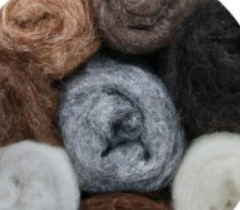 Wol in vlies naturel diverse soorten wol per 100 gram