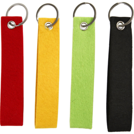 Sleutelhanger 3 * 15 cm 3 mm dik - viltlook geel