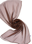 Chiffonzijde sjaal 230  x 55 cm chocolade bruin 24+