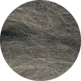 Skandinavische wol, lichtgrijs gemêleerd 32 mic lontwol per 50 gram