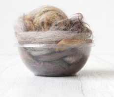 Wool tops mill waste per 50 gram Dark medium Brown