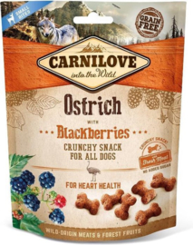 Carnilove Crunchy Snack Struisvogel / Zwarte Bes 200 gr