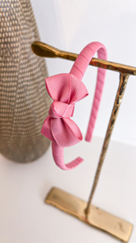 LA FILLETTE | Diadeem met grote strik Donker Roze