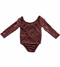 Romper met kanten mouw  | Donker Rood