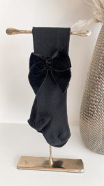 JC SOCKS | Kousenbroek met velvet strik Zwart