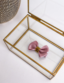 LA FILLETTE | Haarstrik op clip Antiek Roze met goud