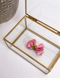 LA FILLETTE | Haarstrik op clip Donker Roze met goud
