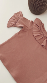 MINI ME | T-shirt met ruffel  Donker Roze