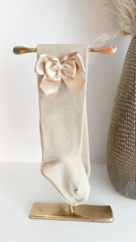 JC SOCKS | Kousenbroek met dubbele strik Taupe