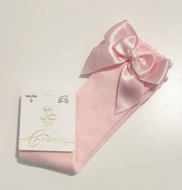 JC SOCKS | Kniekous met dubbele strik Rosa