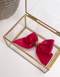LA FILLETTE | Haarstrik Donker rood met glitter