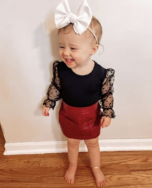 Romper met tule mouw  | Zwart