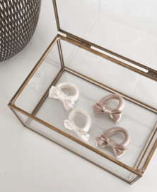 Haarelastiek met strikje | Cream-Roze
