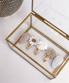 Haarclip set | Gold and white