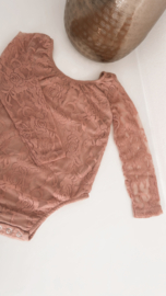 Romper met kanten mouw  | Roze