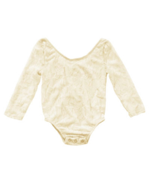 Romper met kanten mouw  | Cream