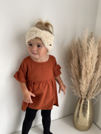 Jurk met siermouw  | Oranje