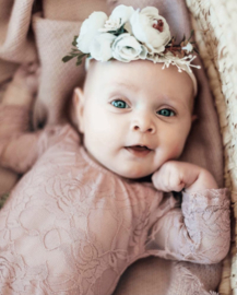 Romper met kanten mouw  | Roze