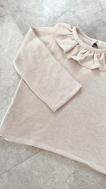 MINI ME | Trui met ruffel Beige