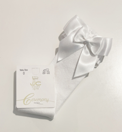 JC SOCKS | Kniekous dubbele strik Wit