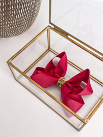 LA FILLETTE | Haarstrikclip Donker Rood met glitter