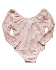 Romper met kanten mouw  | Roze