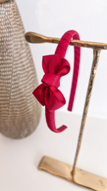 LA FILLETTE | Diadeem met strik Donkerrood