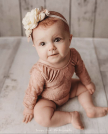 Romper met kanten mouw  | Roze