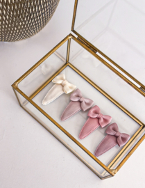 Haarclipset met ribstof | Pastel