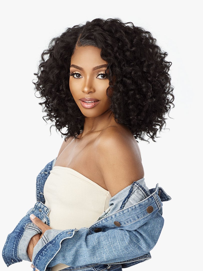 Sensationnel Kinky Edges Textured Lace Wig Y-Part Kinky - Ringlet Curl 14″ ------ #F1B/27