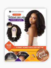 Sensationnel Kinky Edges Synthetic Y-Part HD Lace Wig – Kinky Roller Set 16″