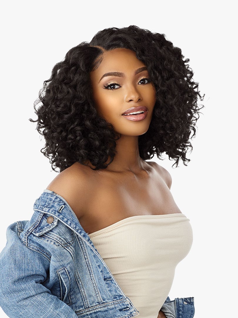 Sensationnel Kinky Edges Textured Lace Wig Y-Part Kinky - Ringlet Curl 14″ ------ #F1B/27