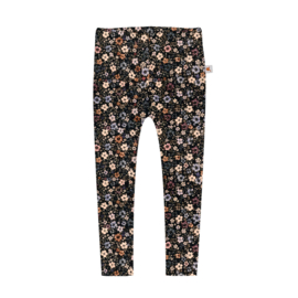 Legging - donkerblauw met bloemen